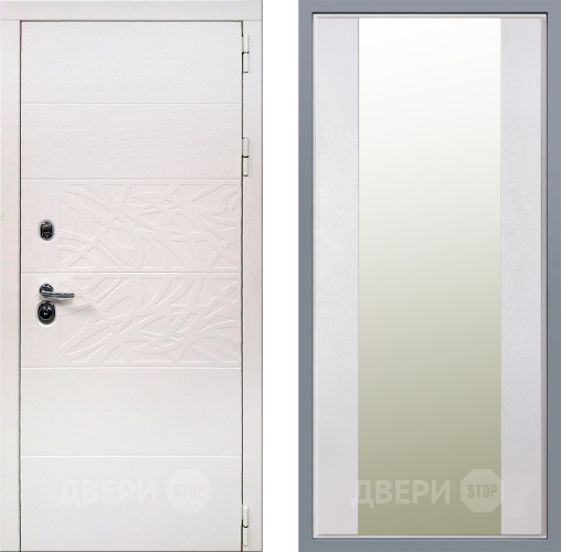 Дверь Заводские двери Дэко Вайт Зеркало Макси Белый шелк в Протвино