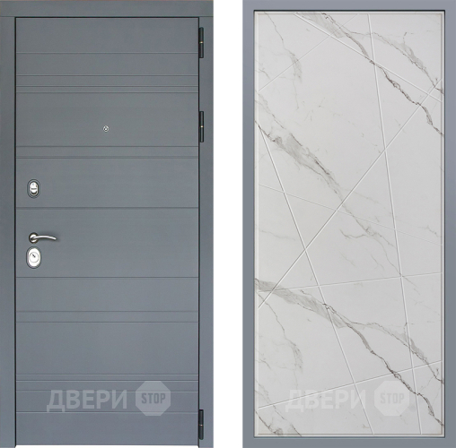 Дверь Заводские двери Лира Софт графит Флитта Мрамор белый в Протвино