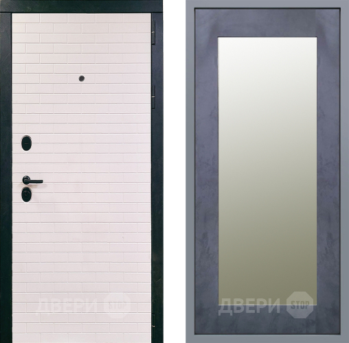 Дверь Заводские двери Сохо Зеркало Модерн Бетон темный в Протвино