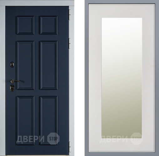 Дверь Заводские двери Стокгольм Зеркало Модерн Белый софт в Протвино