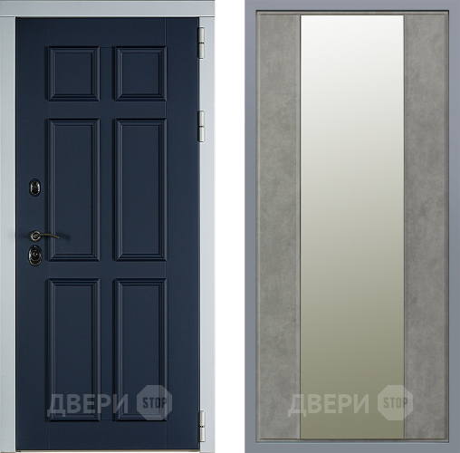 Дверь Заводские двери Стокгольм Зеркало Макси Бетон темный в Протвино