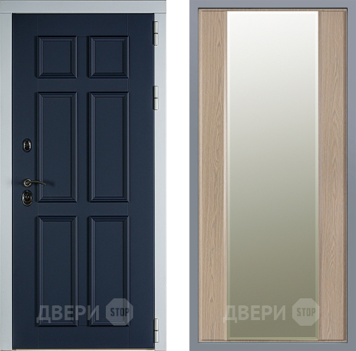 Дверь Заводские двери Стокгольм Зеркало Макси Беленый дуб в Протвино