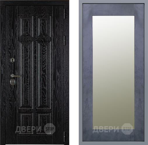 Дверь Заводские двери Мюнхен Зеркало Модерн Бетон темный в Протвино