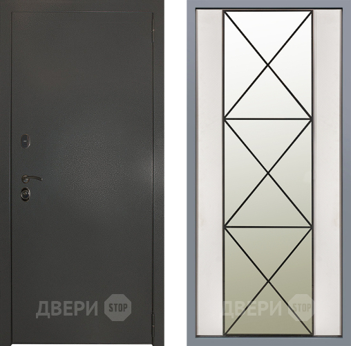 Дверь Заводские двери Эталон 3к антик серебро Зеркало Перфекто Структурное дерево в Протвино