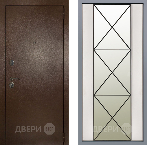 Дверь Заводские двери Эталон 3к антик медь Зеркало Перфекто Структурное дерево в Протвино