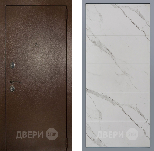 Дверь Заводские двери Эталон 3к антик медь Тривия Мрамор белый в Протвино