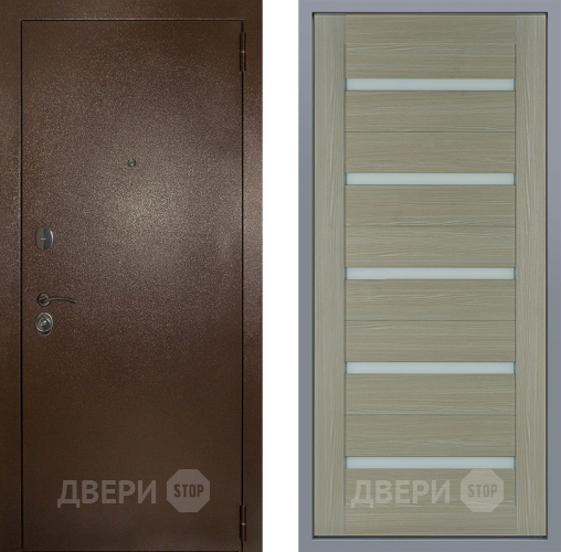 Дверь Заводские двери Эталон 3к антик медь СБ-1 Капучино в Протвино