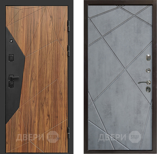 Входная металлическая Дверь Престиж Avangard Лучи Бетон темный в Протвино