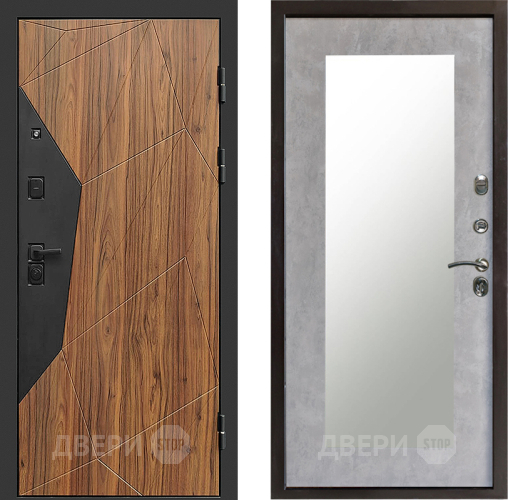 Входная металлическая Дверь Престиж Avangard Зеркло Пастораль Бетон светлый в Протвино