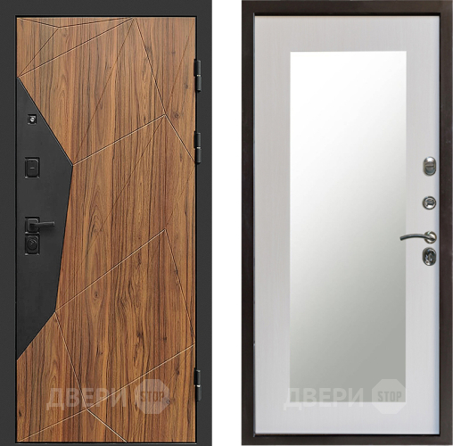 Входная металлическая Дверь Престиж Avangard Зеркло Пастораль Лиственница белая в Протвино