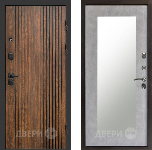 Входная металлическая Дверь Престиж Tvist Зеркло Пастораль Бетон светлый в Протвино