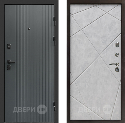 Входная металлическая Дверь Престиж Tvist Grey Лучи Бетон светлый в Протвино