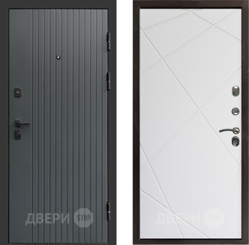 Входная металлическая Дверь Престиж Tvist Grey Лучи Бетон белый в Протвино