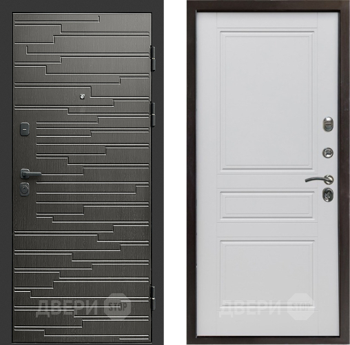 Входная металлическая Дверь Престиж Rivera Классика Белый матовый в Протвино