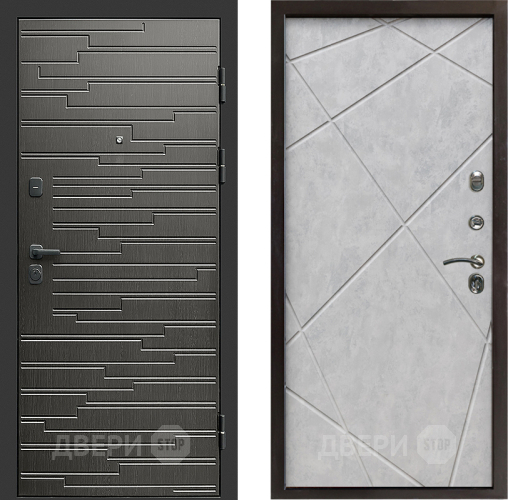 Входная металлическая Дверь Престиж Rivera Лучи Бетон светлый в Протвино