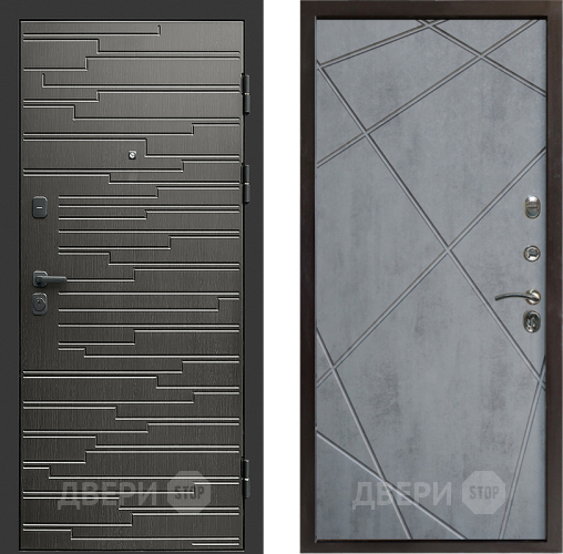 Входная металлическая Дверь Престиж Rivera Лучи Бетон темный в Протвино