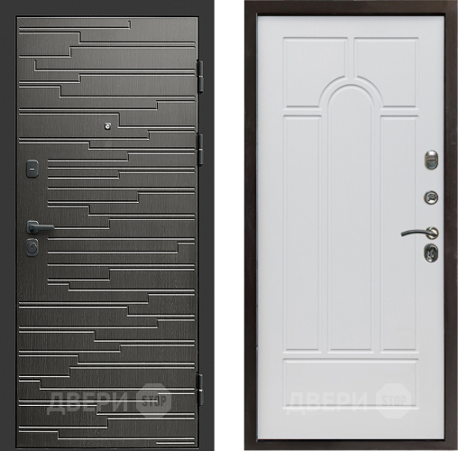 Входная металлическая Дверь Престиж Rivera Арка Белое дерево в Протвино