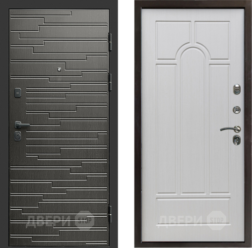 Входная металлическая Дверь Престиж Rivera Арка Лиственница белая в Протвино