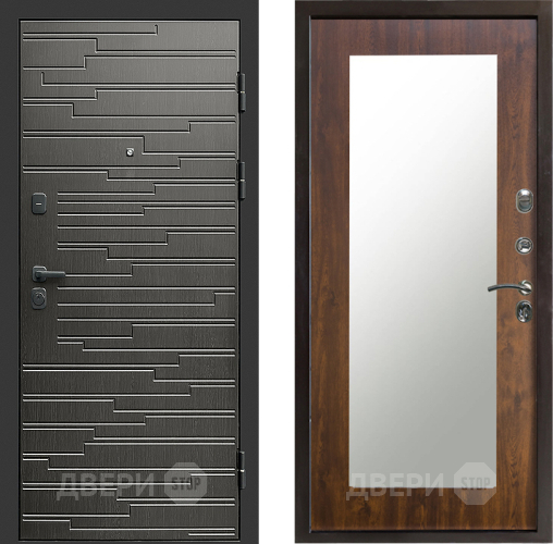 Входная металлическая Дверь Престиж Rivera Зеркло Пастораль Дуб в Протвино