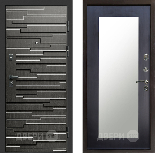 Входная металлическая Дверь Престиж Rivera Зеркло Пастораль Венге в Протвино