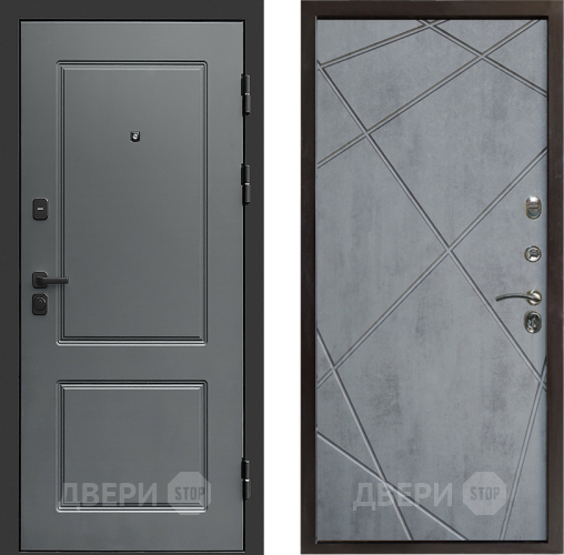 Входная металлическая Дверь Престиж Verona Лучи Бетон темный в Протвино