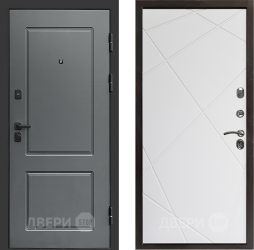 Входная металлическая Дверь Престиж Verona Лучи Бетон белый в Протвино