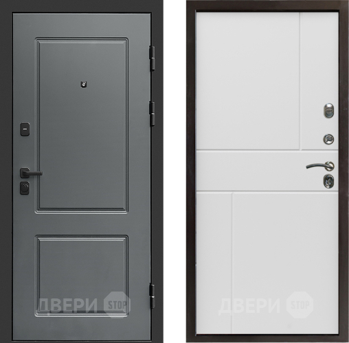 Входная металлическая Дверь Престиж Verona Горизонт Бетон белый в Протвино