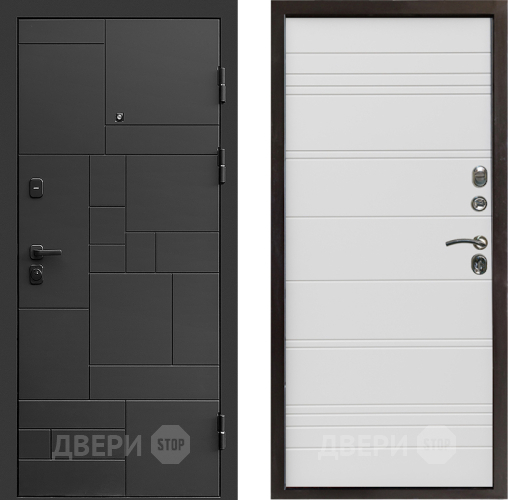 Входная металлическая Дверь Престиж Kvadro Line Белый в Протвино