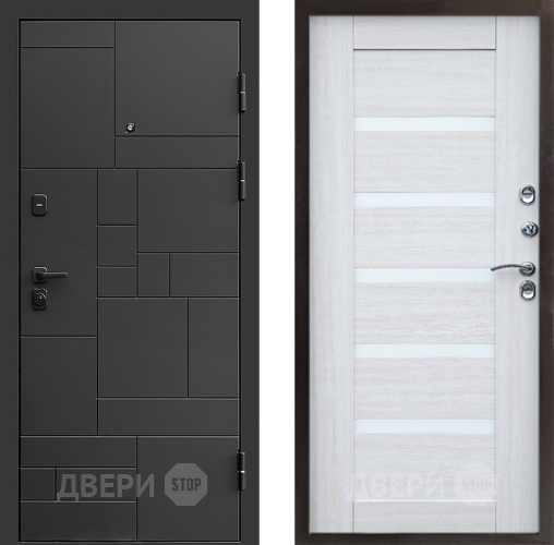 Входная металлическая Дверь Престиж Kvadro Царга Лиственница белая в Протвино