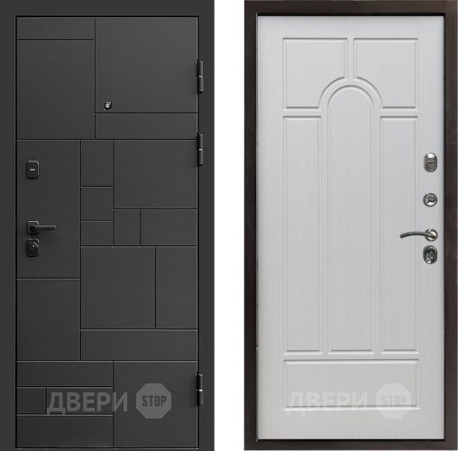 Входная металлическая Дверь Престиж Kvadro Арка Лиственница белая в Протвино