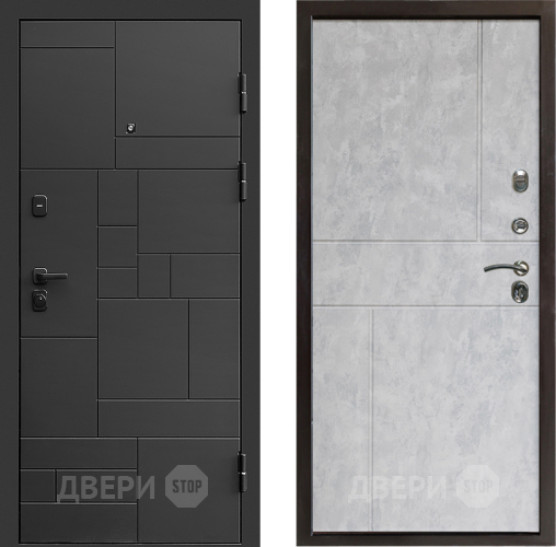 Входная металлическая Дверь Престиж Kvadro Горизонт Бетон светлый в Протвино