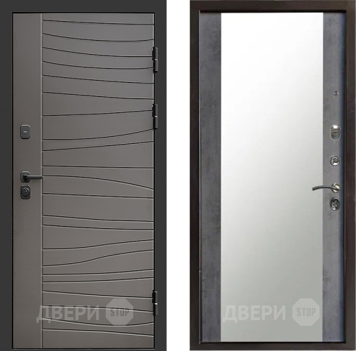 Входная металлическая Дверь Престиж Siciliya Зеркало Бетон темный в Протвино