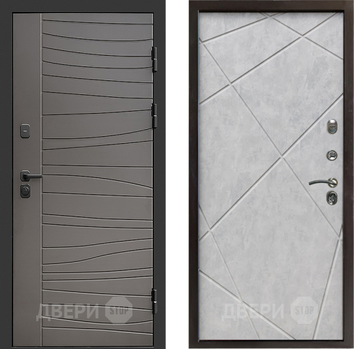 Входная металлическая Дверь Престиж Siciliya Лучи Бетон светлый в Протвино