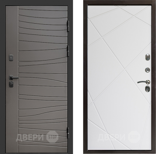 Входная металлическая Дверь Престиж Siciliya Лучи Бетон белый в Протвино