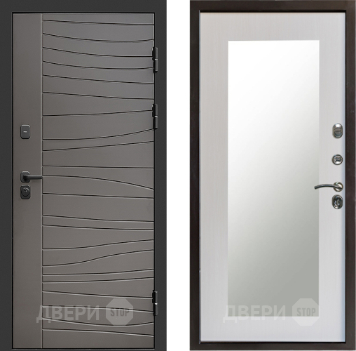 Входная металлическая Дверь Престиж Siciliya Зеркло Пастораль Лиственница белая в Протвино