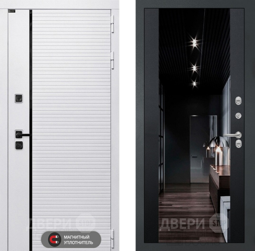 Входная металлическая Дверь Лабиринт (LABIRINT) Royal Зеркало Максимум с тонировкой Черный кварц в Протвино