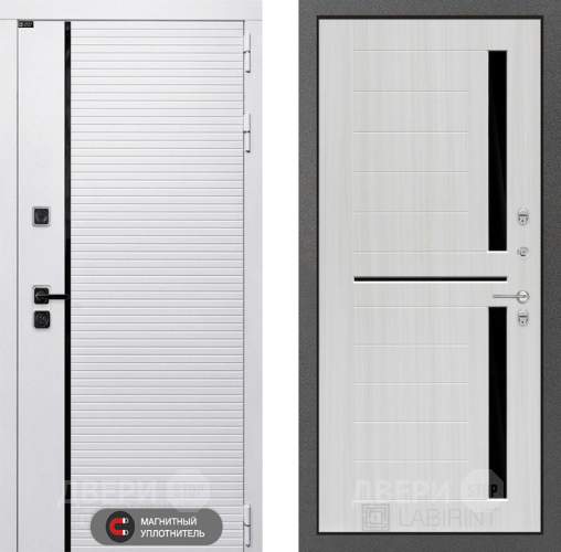 Входная металлическая Дверь Лабиринт (LABIRINT) Royal 02 Сандал белый в Протвино