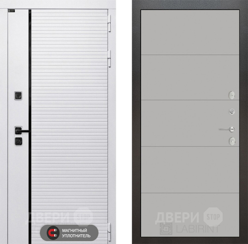 Входная металлическая Дверь Лабиринт (LABIRINT) Royal 13 Грей софт в Протвино