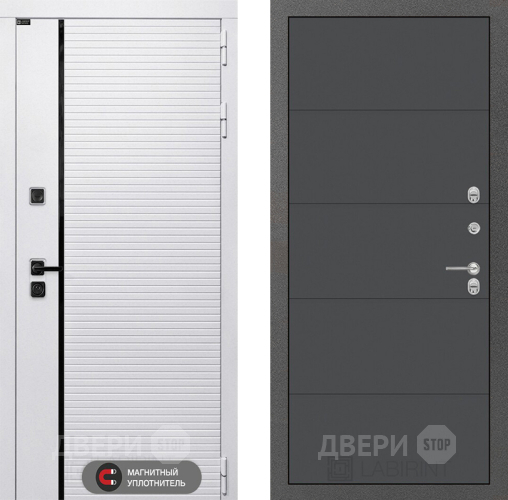 Входная металлическая Дверь Лабиринт (LABIRINT) Royal 13 Графит софт в Протвино