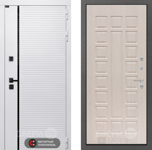 Входная металлическая Дверь Лабиринт (LABIRINT) Royal 04 Беленый дуб в Протвино