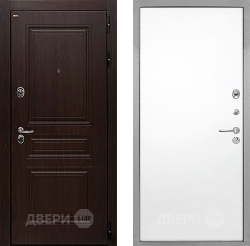 Входная металлическая Дверь Интекрон (INTECRON) Брайтон Тиковое Дерево Гладкая Силк Сноу в Протвино