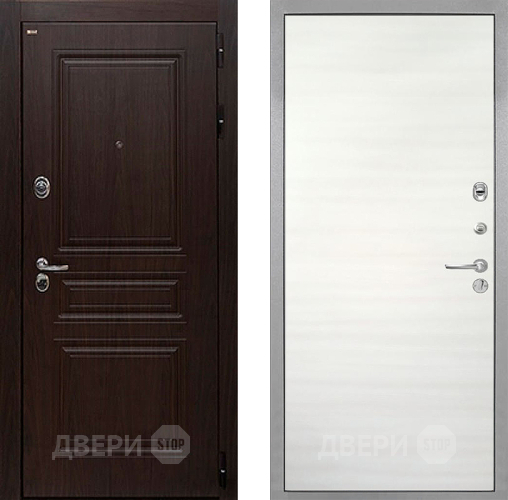 Входная металлическая Дверь Интекрон (INTECRON) Брайтон Тиковое Дерево Гладкая Дуб сильвер поперечный в Протвино