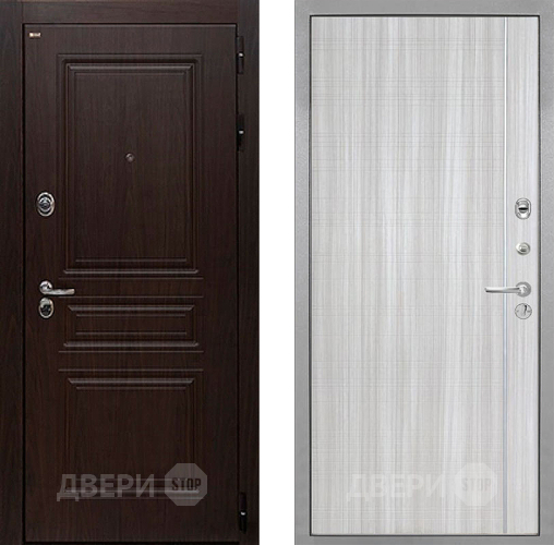 Входная металлическая Дверь Интекрон (INTECRON) Брайтон Тиковое Дерево В-07 с молдингом Сандал белый в Протвино