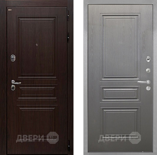 Входная металлическая Дверь Интекрон (INTECRON) Брайтон Тиковое Дерево ФЛ-243 Графит вуд дуб в Протвино