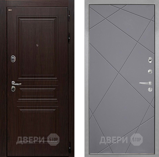 Входная металлическая Дверь Интекрон (INTECRON) Брайтон Тиковое Дерево Лучи-М Графит софт в Протвино
