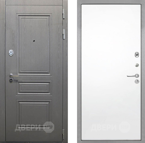 Входная металлическая Дверь Интекрон (INTECRON) Брайтон Графит Гладкая Силк Сноу в Протвино