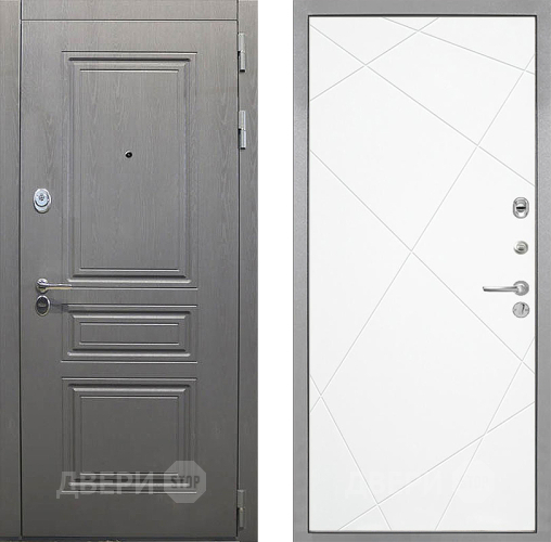 Входная металлическая Дверь Интекрон (INTECRON) Брайтон Графит Лучи-М Софт милк в Протвино