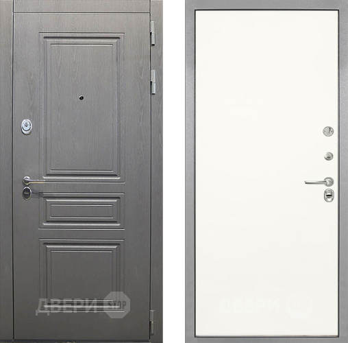 Входная металлическая Дверь Интекрон (INTECRON) Брайтон Графит Гладкая Слоновая кость в Протвино