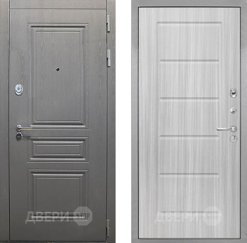 Входная металлическая Дверь Интекрон (INTECRON) Брайтон Графит ФЛ-39 Сандал белый в Протвино