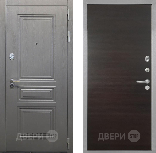 Входная металлическая Дверь Интекрон (INTECRON) Брайтон Графит Гладкая Эковенге поперечный в Протвино